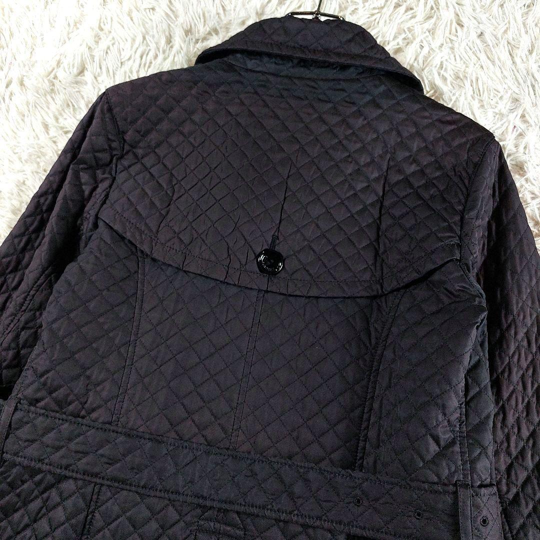 40 美品 バーバリーロンドン ノバチェックベルト キルティングコートジャケット