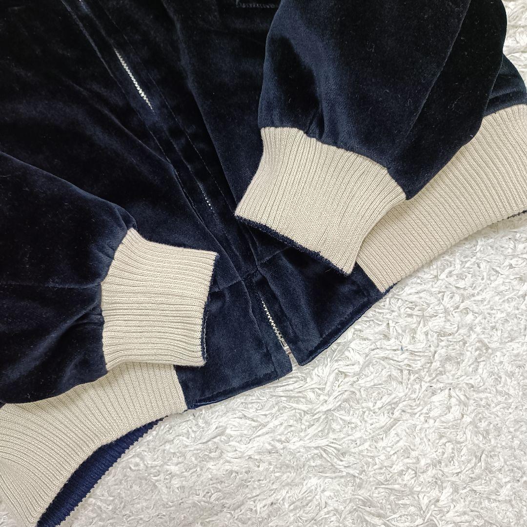 【美品】リバーシブル スカジャン 別珍 笹虎 昇り龍 松鷹 刺繍 ベロア