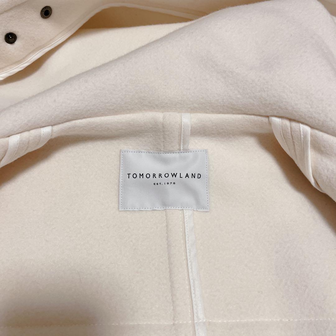 美品 TOMORROW LAND ダッフルコート ロングコート ホワイト 38