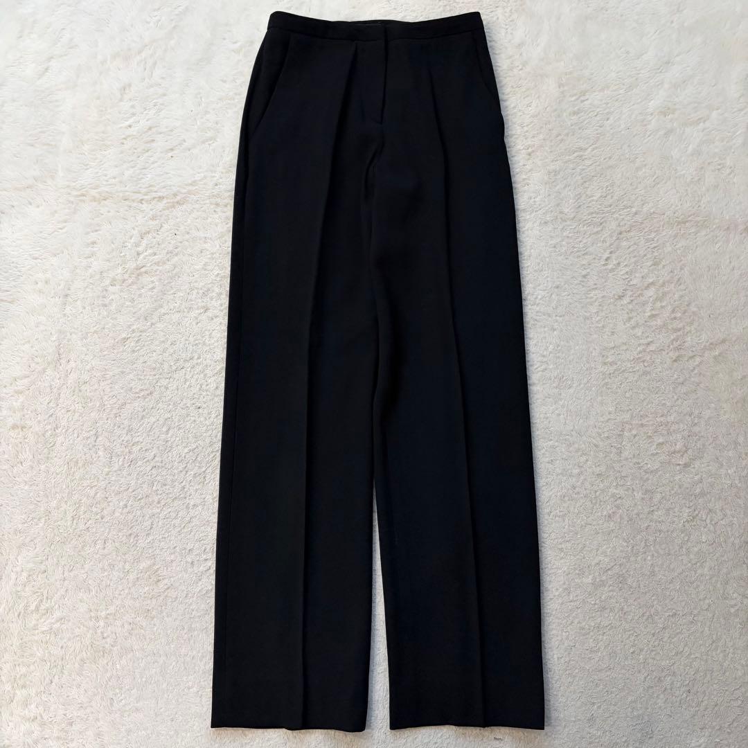 【美品】ジョルジオアルマーニ パンツセットアップ ウール 黒 36 イタリア製