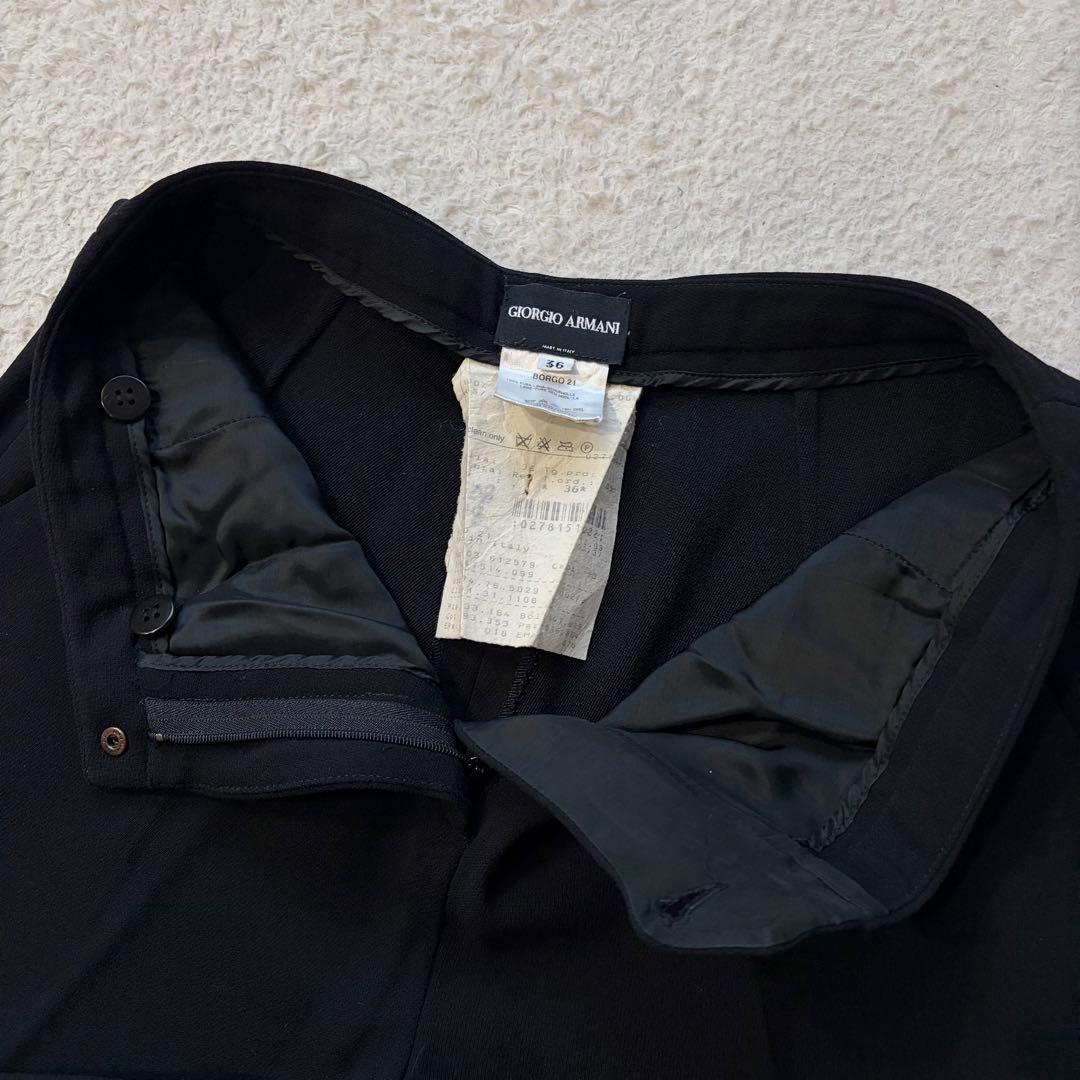 【美品】ジョルジオアルマーニ パンツセットアップ ウール 黒 36 イタリア製