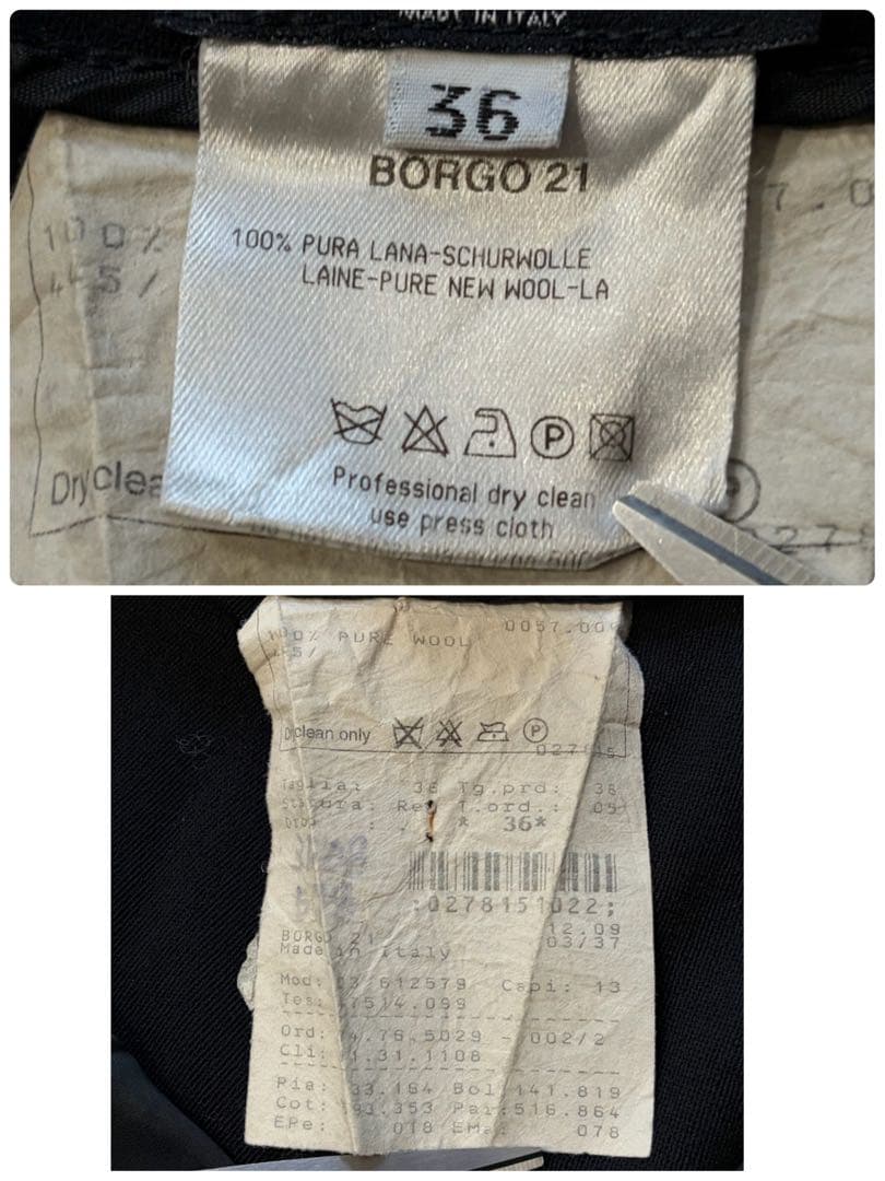 【美品】ジョルジオアルマーニ パンツセットアップ ウール 黒 36 イタリア製