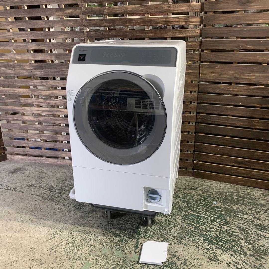 J881 シャープ SHARP 10kg ドラム洗濯機 ※破損箇所有