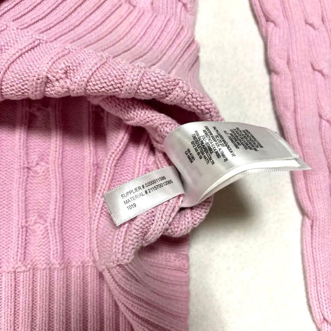 Polo by Ralph Lauren ピンク ケーブルニット長袖セーター