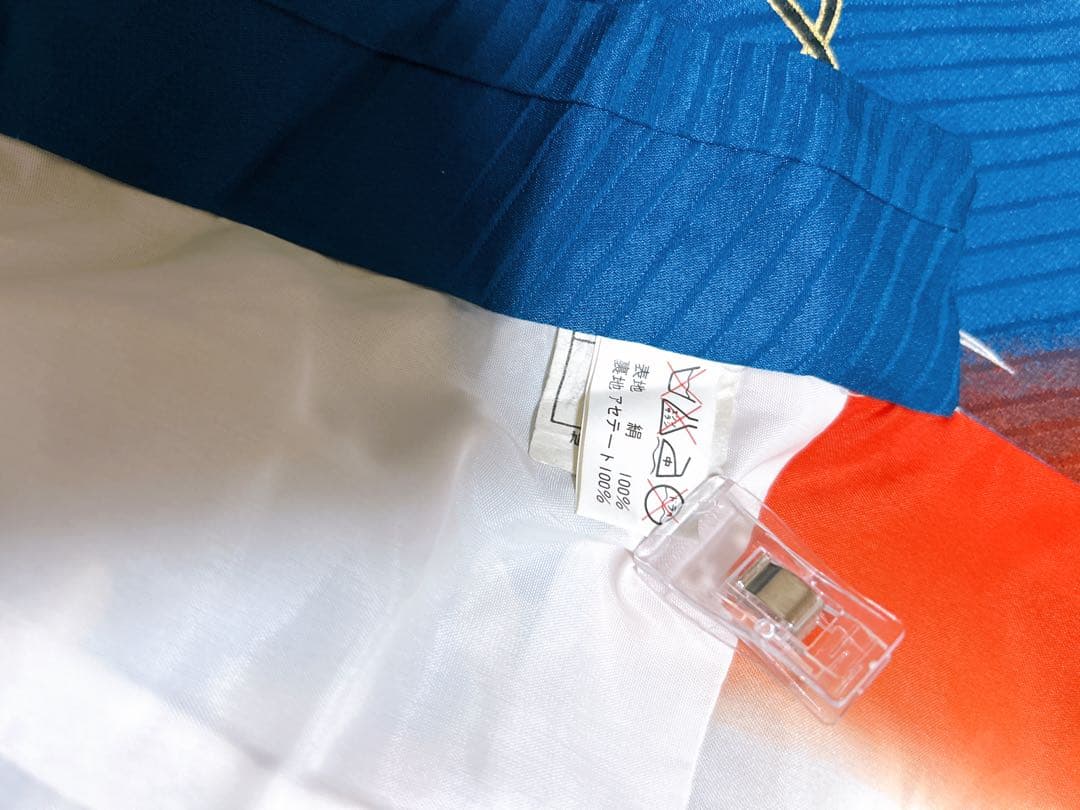 本格正絹着物♡七五三　7歳　女の子　フルセット　一式　藍色　鶴　古典柄