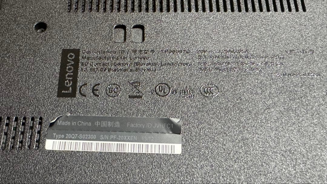 Windowsノート本体 ThinkPad L590 8th Core-i3 RAM8G SSD120G