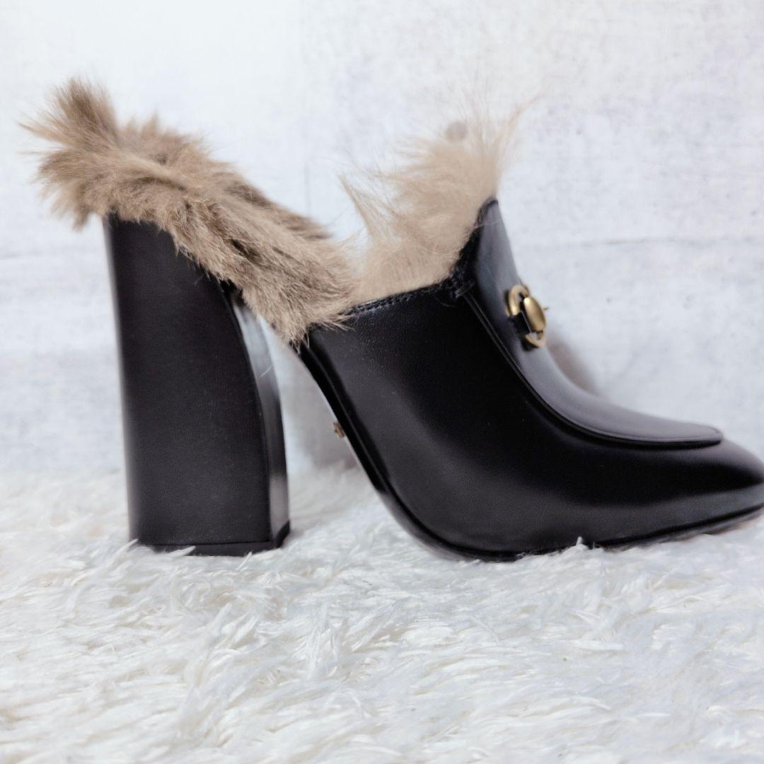 【未使用級 箱付き】グッチ　プリンスタウン　チャンキーヒール　ホースビット　本革