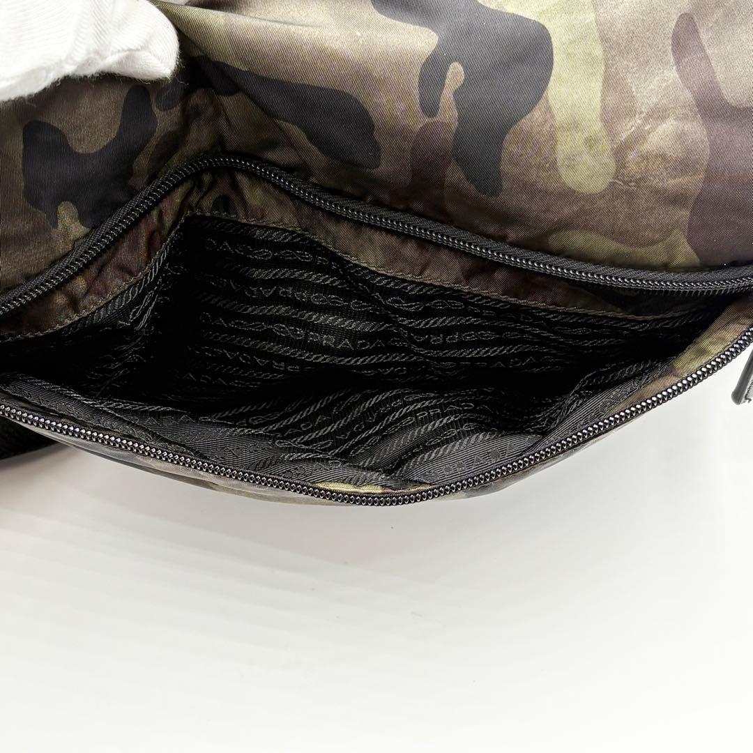 PRADA プラダ 迷彩 メッセンジャーバッグ ナイロン レザー イタリア製