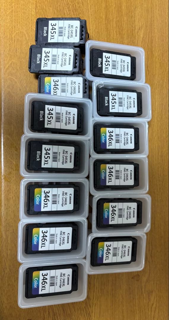 空の使用済み純正CanonBC-346XL&BC-345インクカ-トリッジ