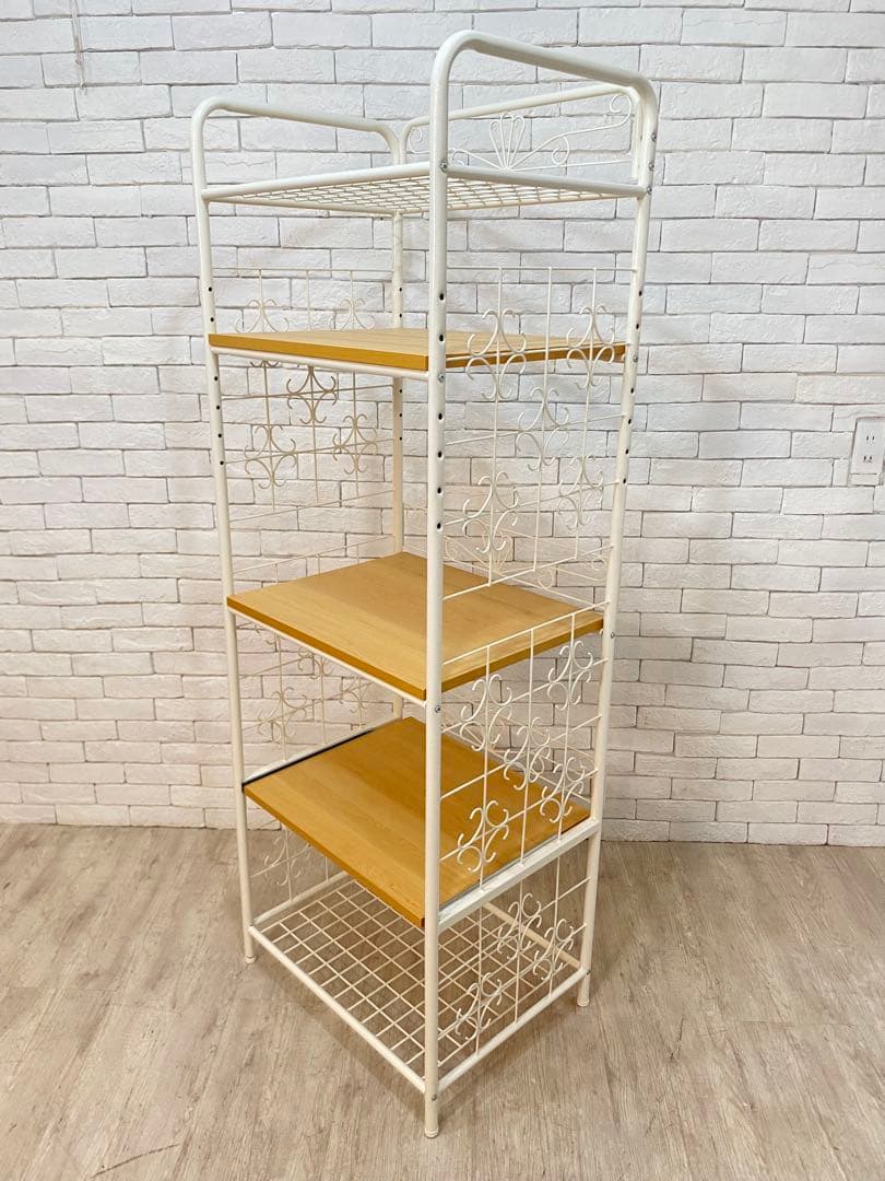 【東京都内23区配送無料】ベルメゾン　アイアン　キッチン　ラック　棚　収納　陳列