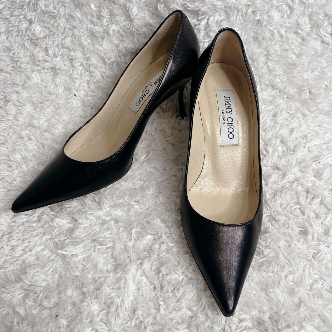 未使用級 ジミーチュウ ROMY65 レザー パンプス ポインテッドトゥ 本革