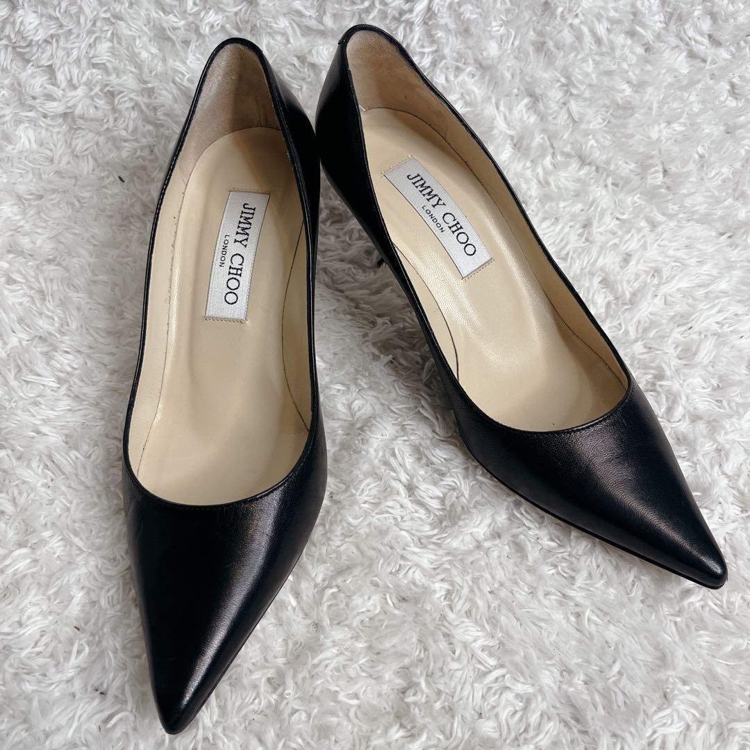 未使用級 ジミーチュウ ROMY65 レザー パンプス ポインテッドトゥ 本革