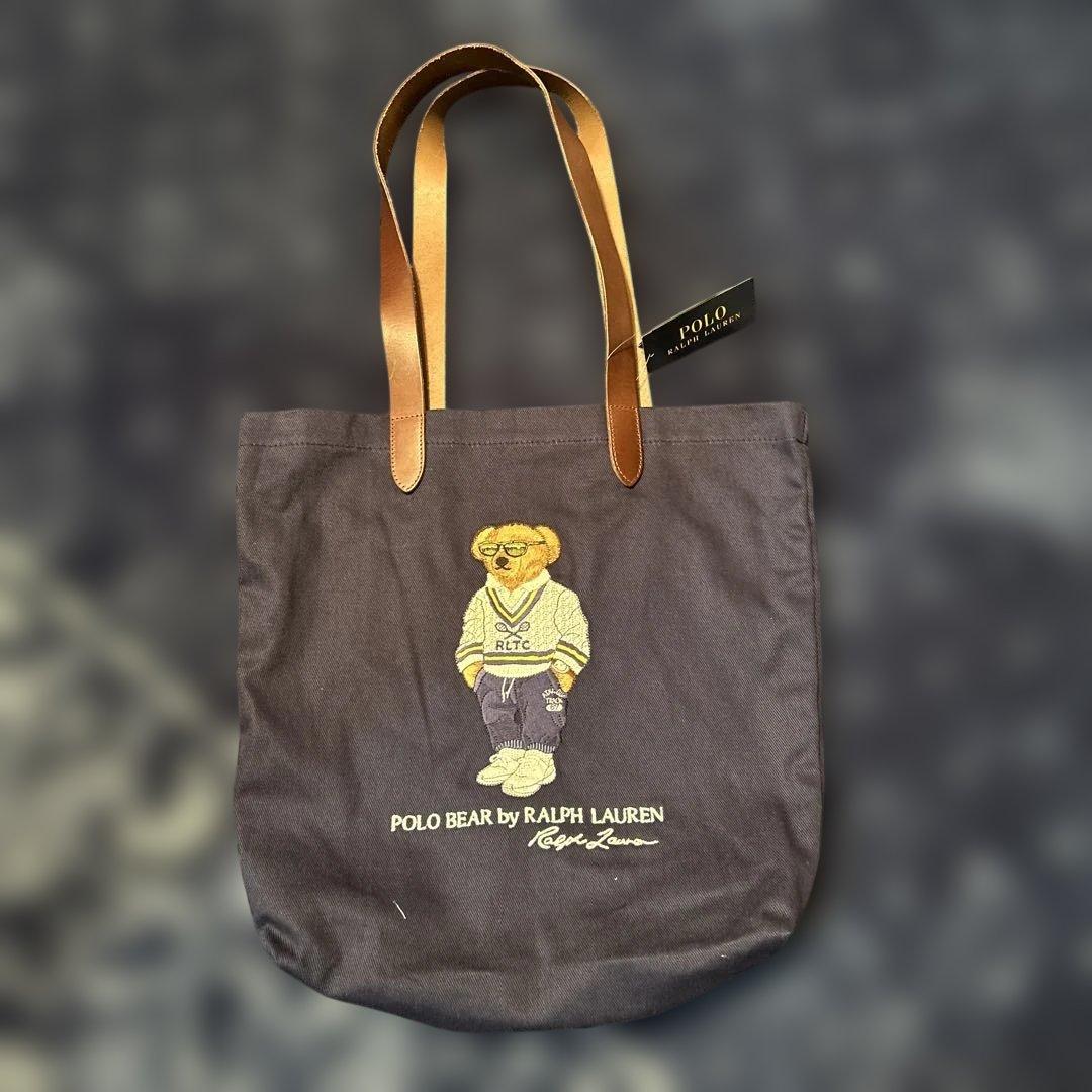 ポロベア　ラルフローレン　トートバッグ　 ネイビー　刺繍