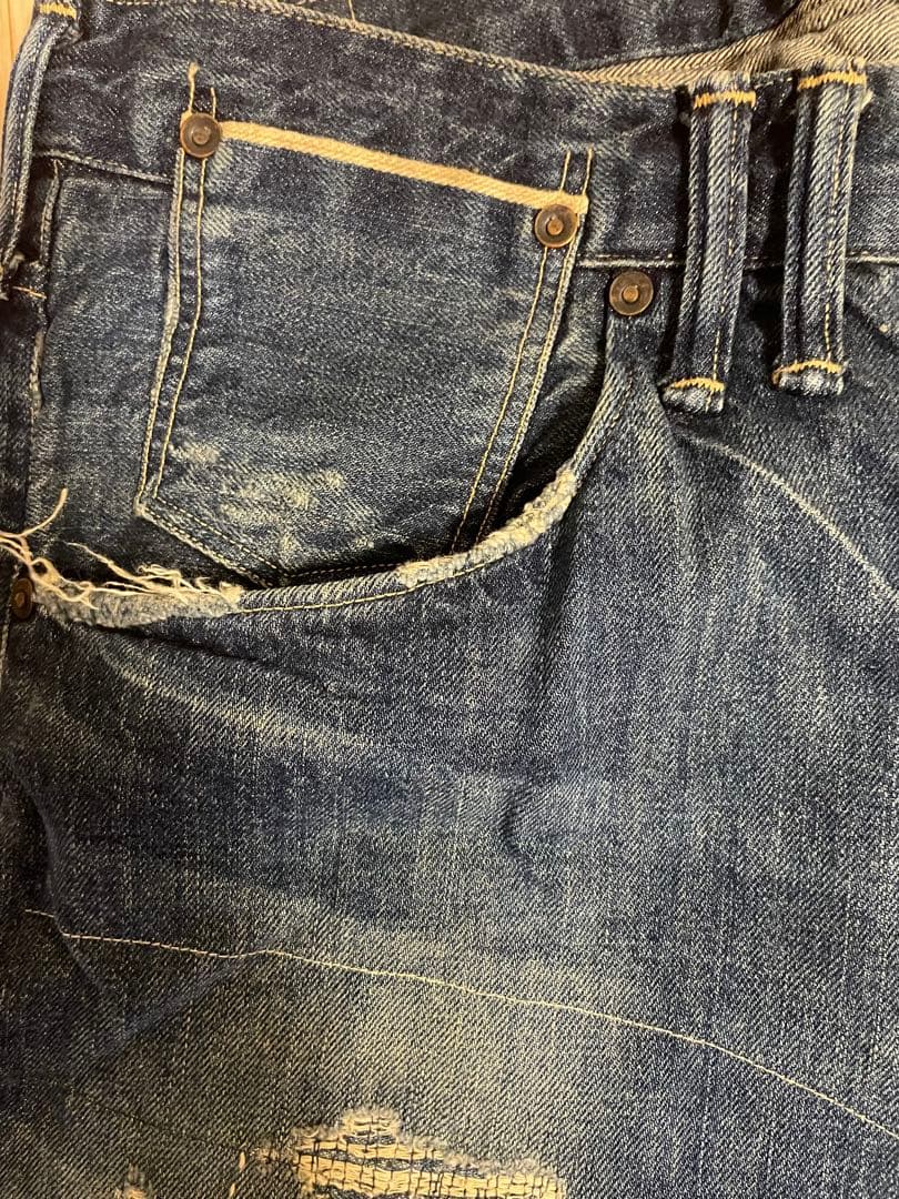 アナクロノーム　ダメージ加工デニム　ANR118 w36