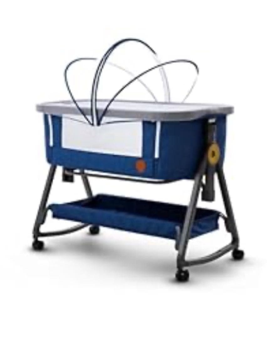 HZDMJ ベビーベッド グレー 星柄マットレス