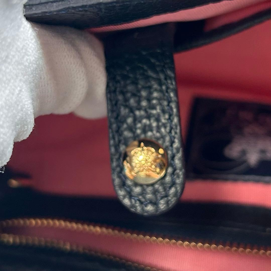 【✨美品✨】A.D.M.J ネイビー　 レザー ミニ ハンドバッグ