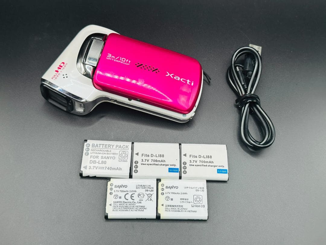 【美品/希少品】SANYO Xacti DMX-CA100 防水 ピンク 動作品