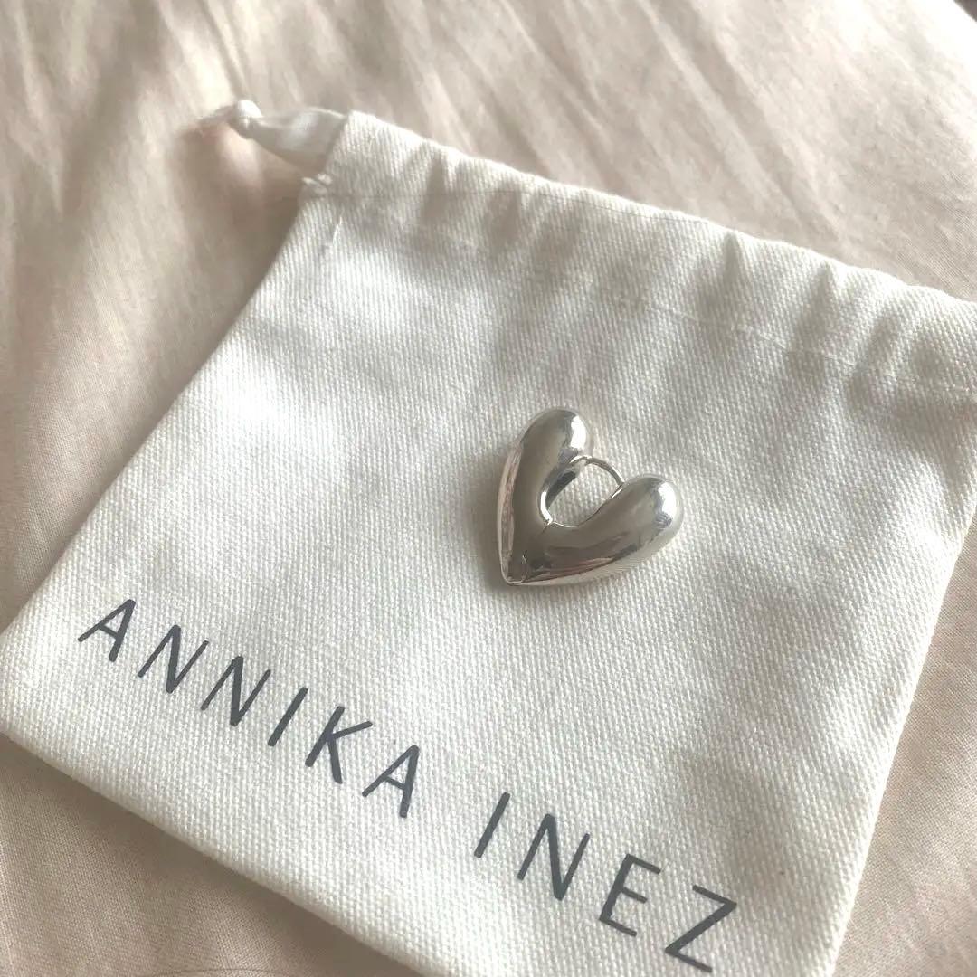 ANNIKA INEZ ハート型シルバーピアス（ラージサイズ ）片耳