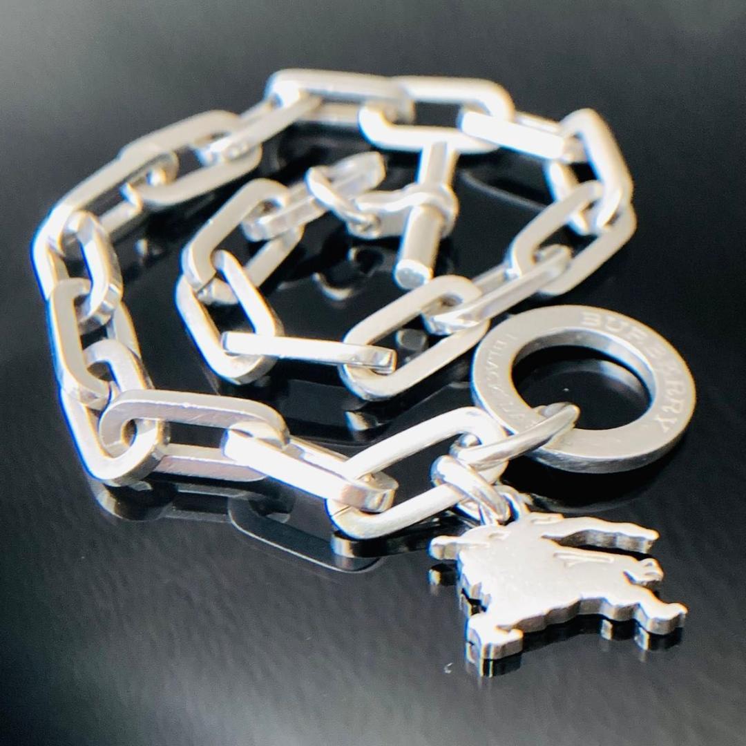 バーバリーブラックレーベル SV925 シルバー チェーン ブレスレット ホース