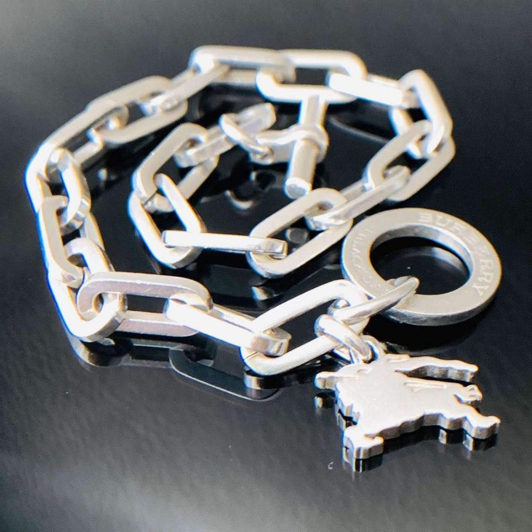 バーバリーブラックレーベル SV925 シルバー チェーン ブレスレット ホース