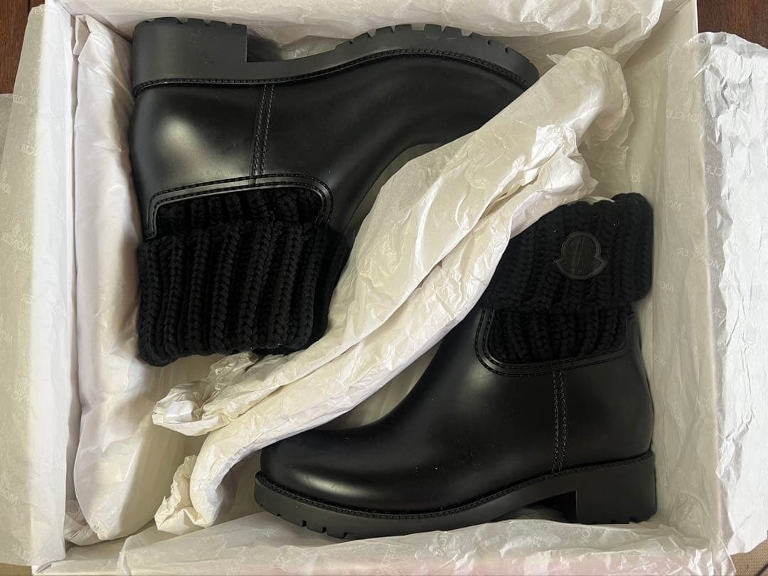 MONCLER モンクレール　ブラック レインブーツ GINETTE　新品　38