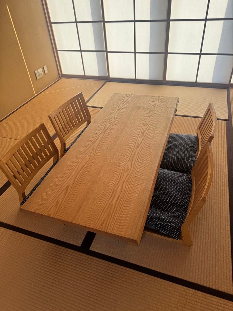 20万無垢材 モダン和室タモ材　フルオーダー　座卓※2月末奈良引き取り希望