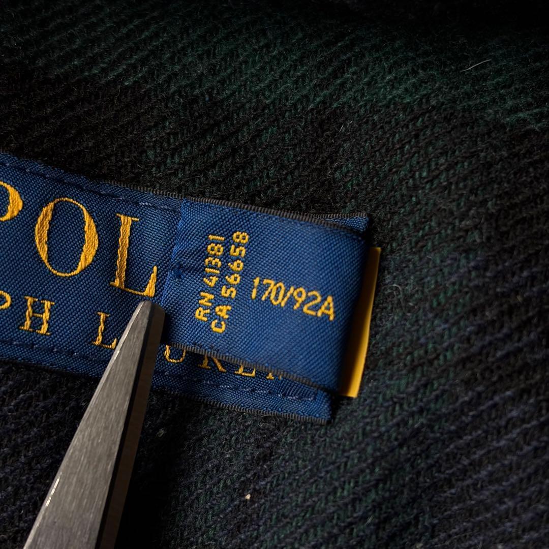 美品✨ポロラルフローレン ウールダウンコート ブラックウォッチ 刺繍 S 現行品