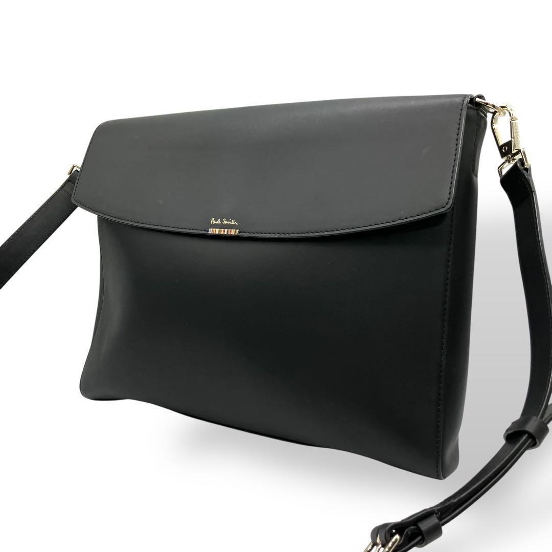 美品 2190 PaulSmith ショルダーバッグ レザー マルチストライプ
