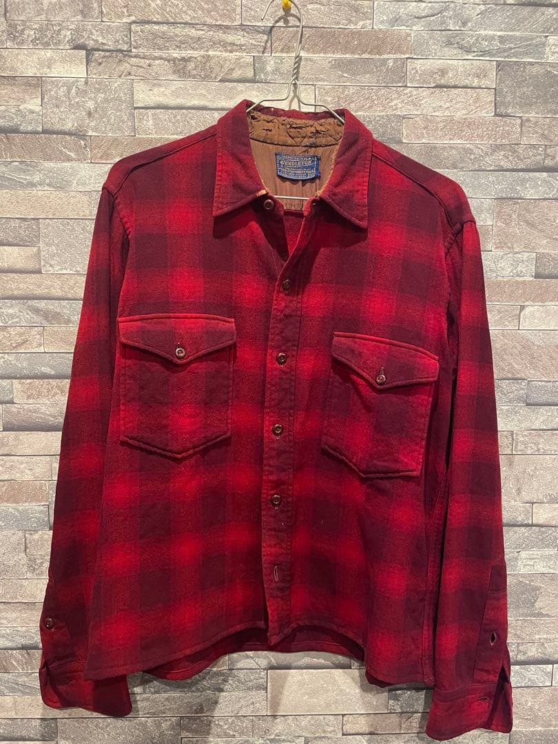 Pendleton ウールシャツ　ウェスタン　シャドウチェック　50s