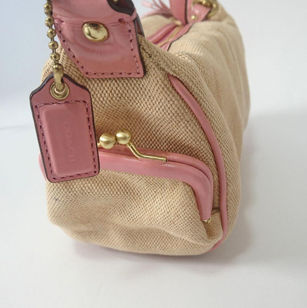 coach✨アクセサリーポーチ キャンバスタトゥー 花柄 ワンハンドル