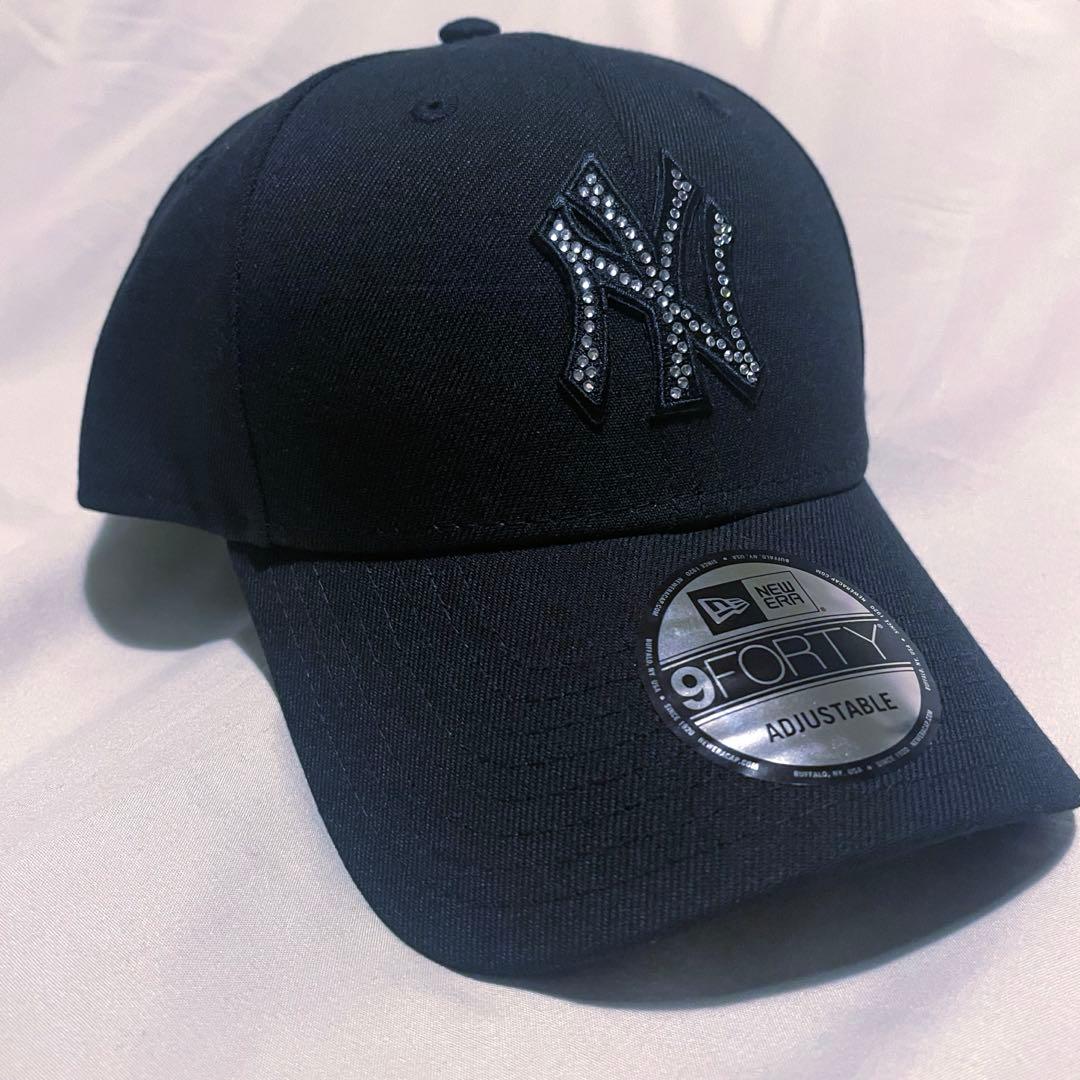 新品 9FORTY Rhinestone ラインストーン NY ブラック