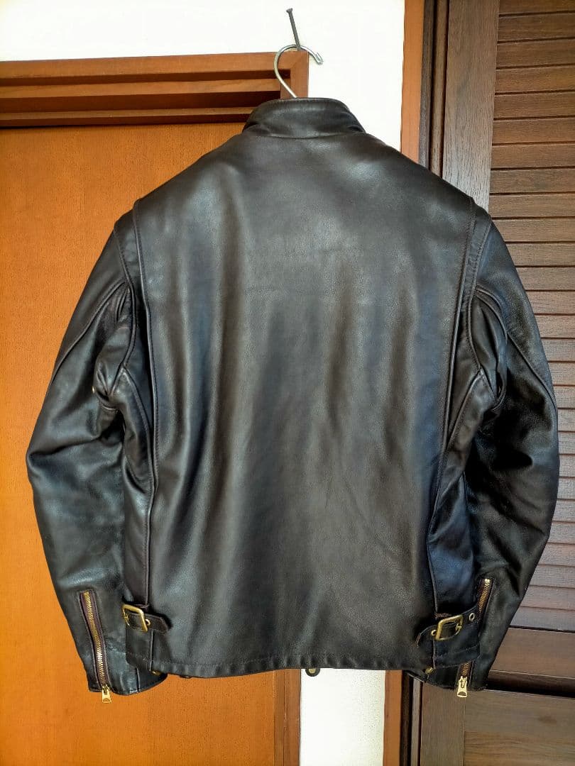 Schott 茶 シングルライダースジャケット