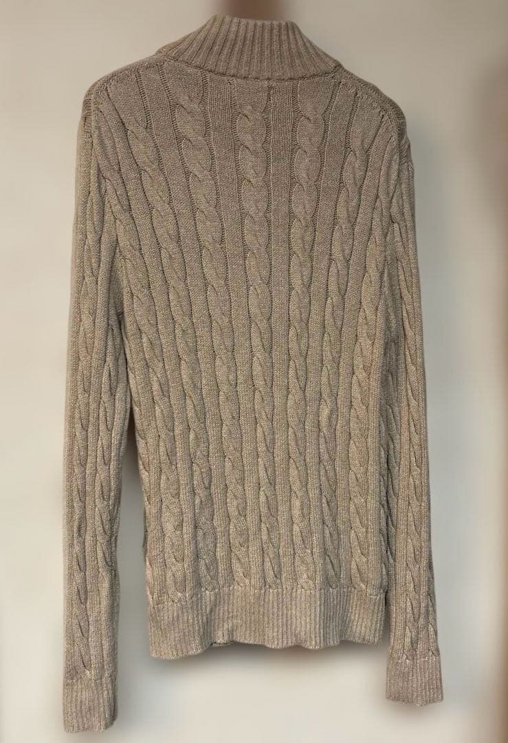 Polo Ralph Lauren ベージュ ハーフジップケーブルニット