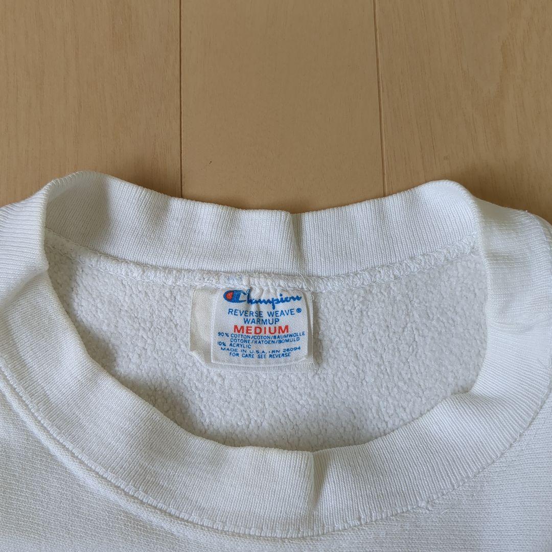 た*つ様 【80s トリコタグ】希少ホワイト×両面6段ラバープリント リバースウ