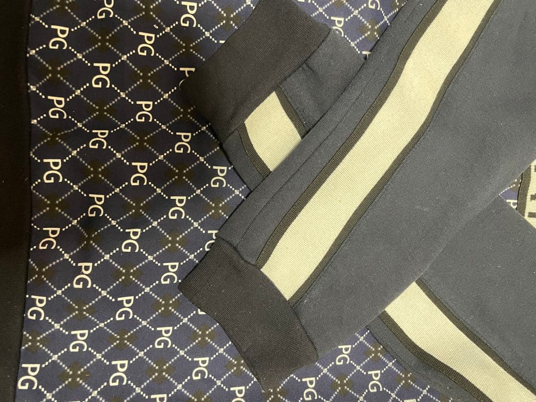 パーリーゲイツ　PGロゴ総柄 ジップアップパーカー ネイビー メンズ