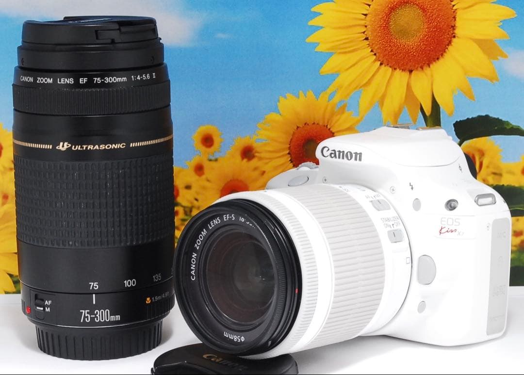 バッグ付き❤️Canon EOS kiss X7❤️超望遠レンズセット❤️ホワイト