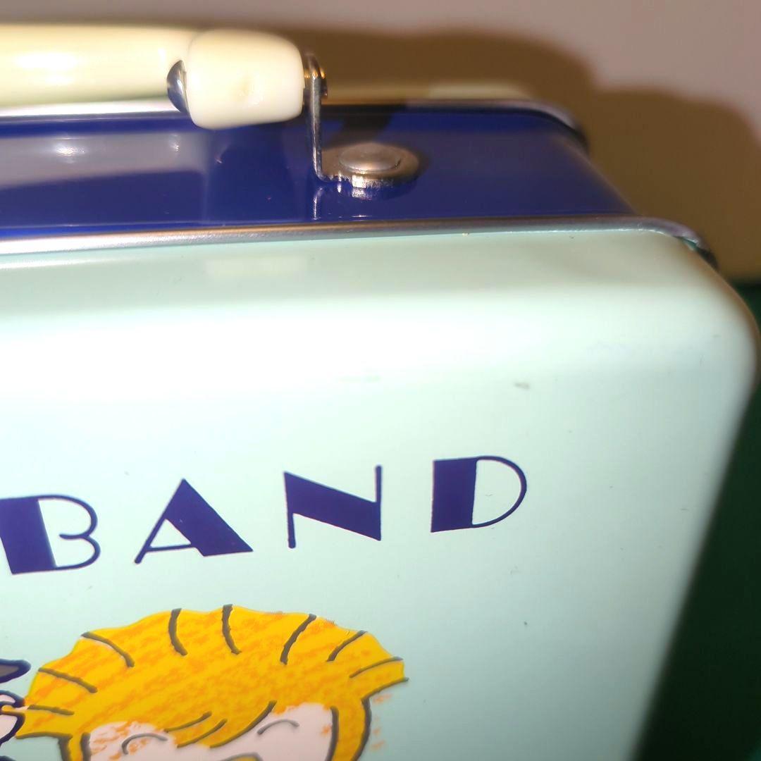 昭和レトロ　珍品水色　1980年代　可愛いファンシー缶 PANKY BAND