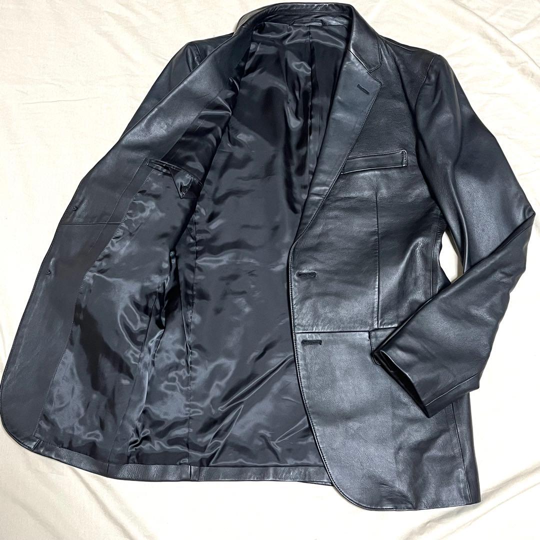 【美品】ユナイテッドアローズ　ラムレザーテーラードジャケット　羊革　ブラック　M