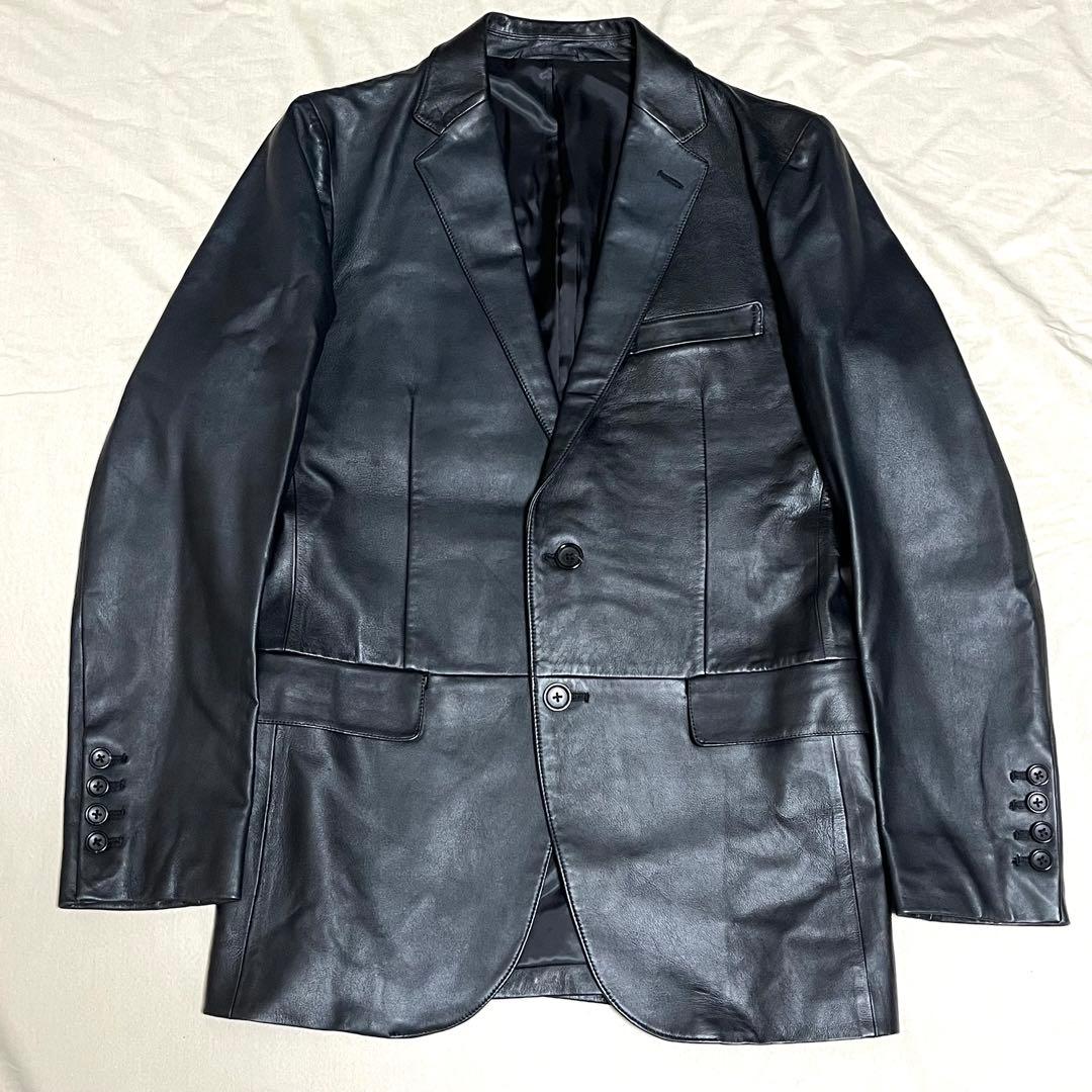 【美品】ユナイテッドアローズ　ラムレザーテーラードジャケット　羊革　ブラック　M