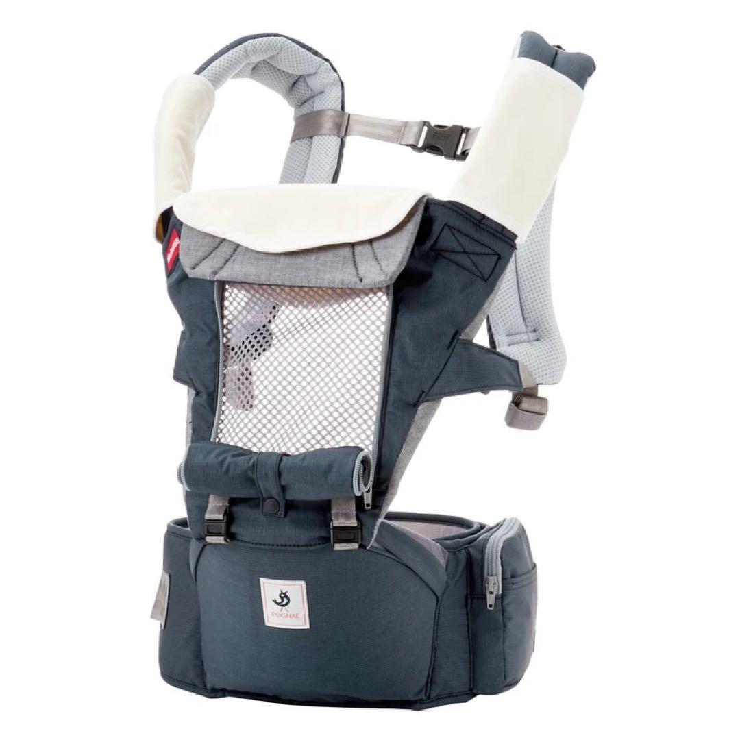 【美品】ミキハウス×ポグネー ベビーキャリア 抱っこひも 星柄ブラック