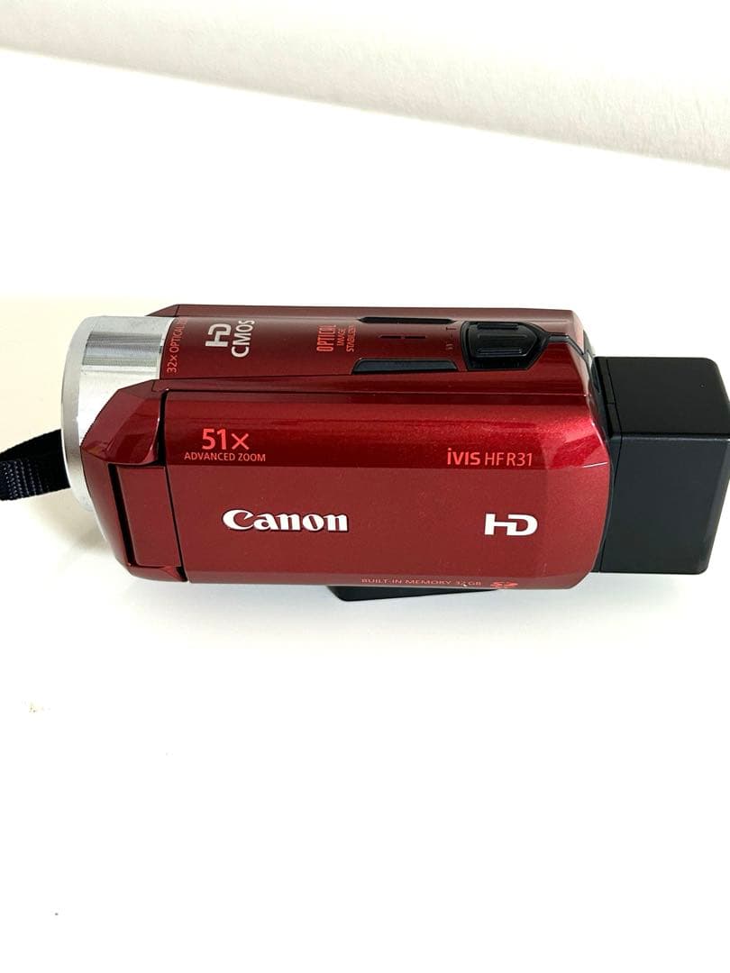 美品Canon iVISHFR31ビデオカメラレッド 大容量バッテリーパック付き