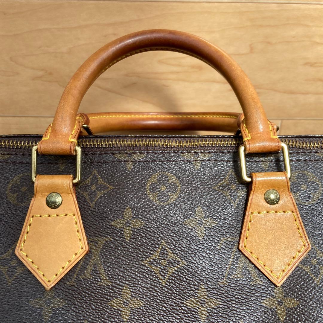 南京錠 鍵付き ルイヴィトン バッグ スピーディ 30 モノグラム ブラウン