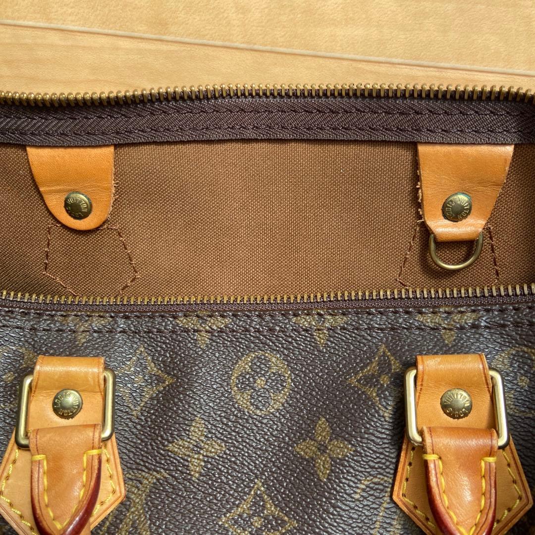 南京錠 鍵付き ルイヴィトン バッグ スピーディ 30 モノグラム ブラウン