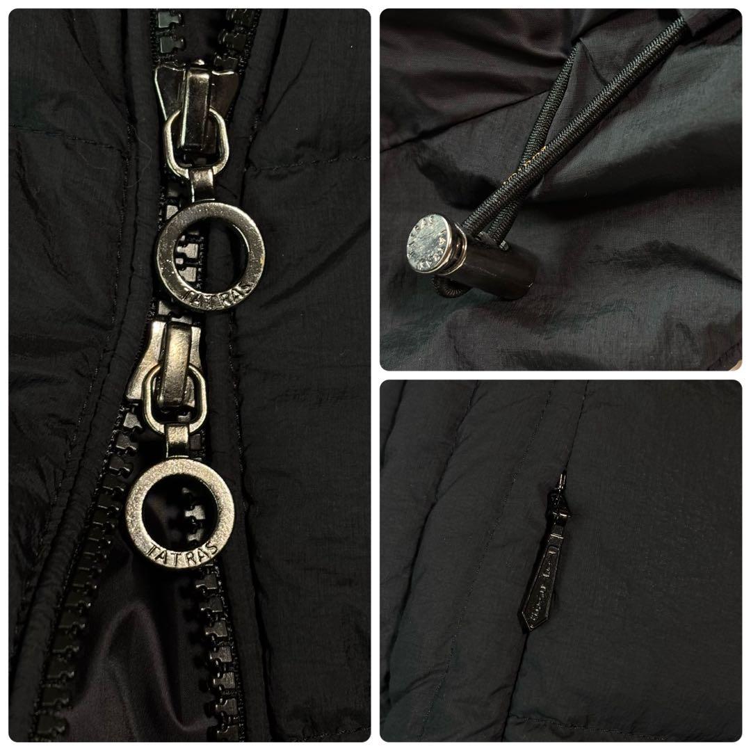 極美品/M✨タトラス ダウンコート ポリテアマ 2way ロング ナイロン 黒