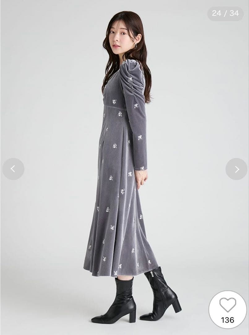 ⭐︎値下げ希望者1時間限定価格⭐︎ネット完売【CELFORD】刺繍ベロアワンピース