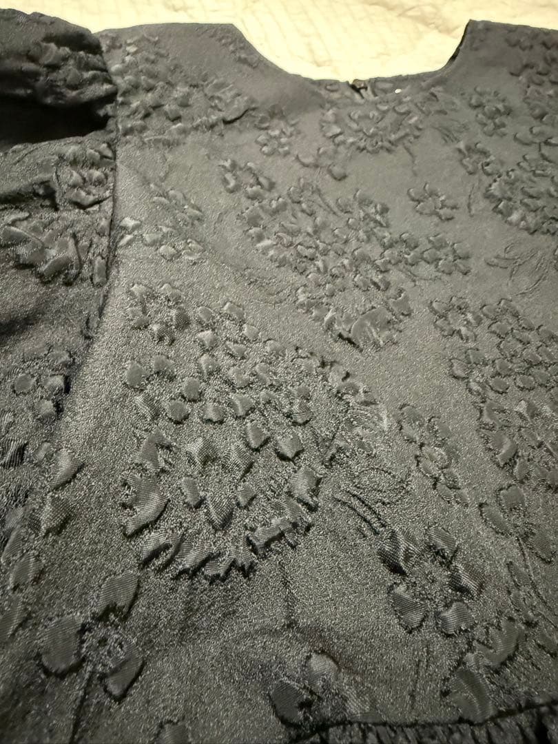 セールOHGA ブラックフリルブラウス フリーサイズ