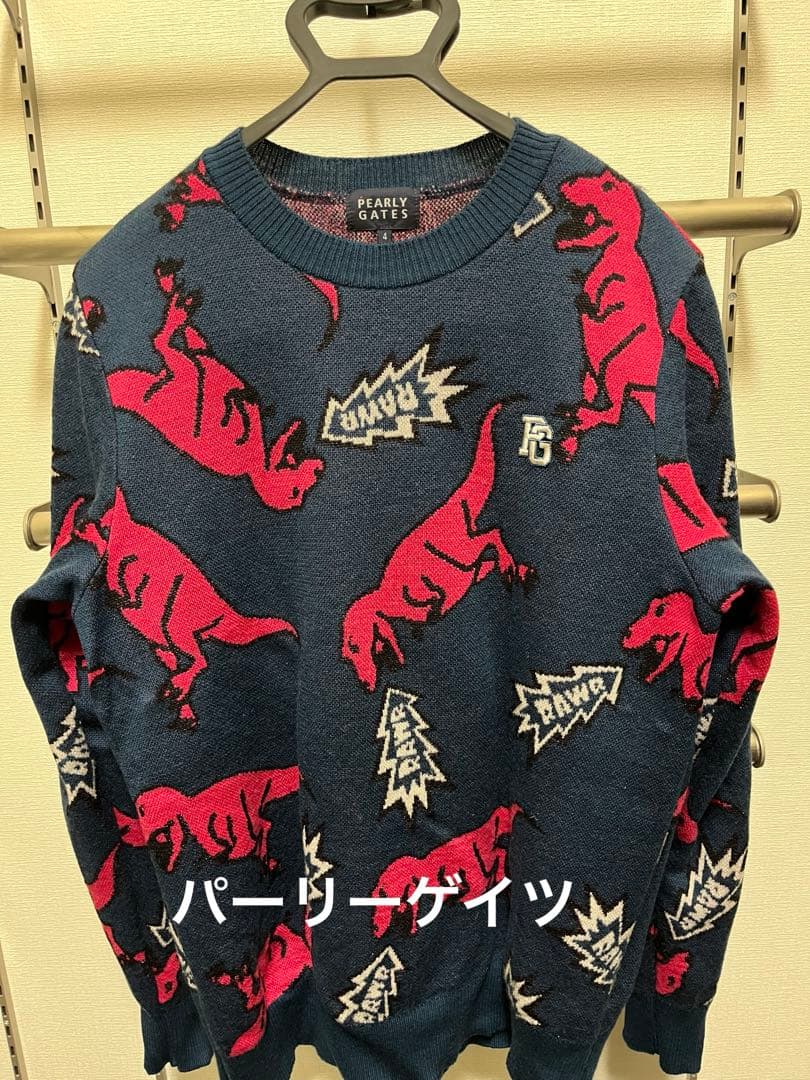 PEARLY GATES 恐竜柄 ニットセーター サイズ4