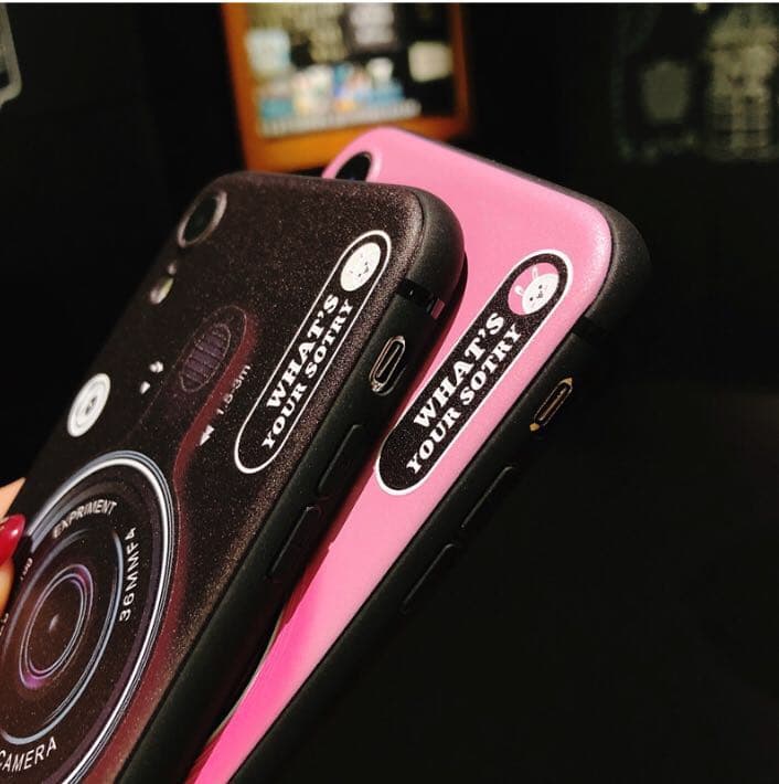 iPhone ケース カメラ型 ピンク