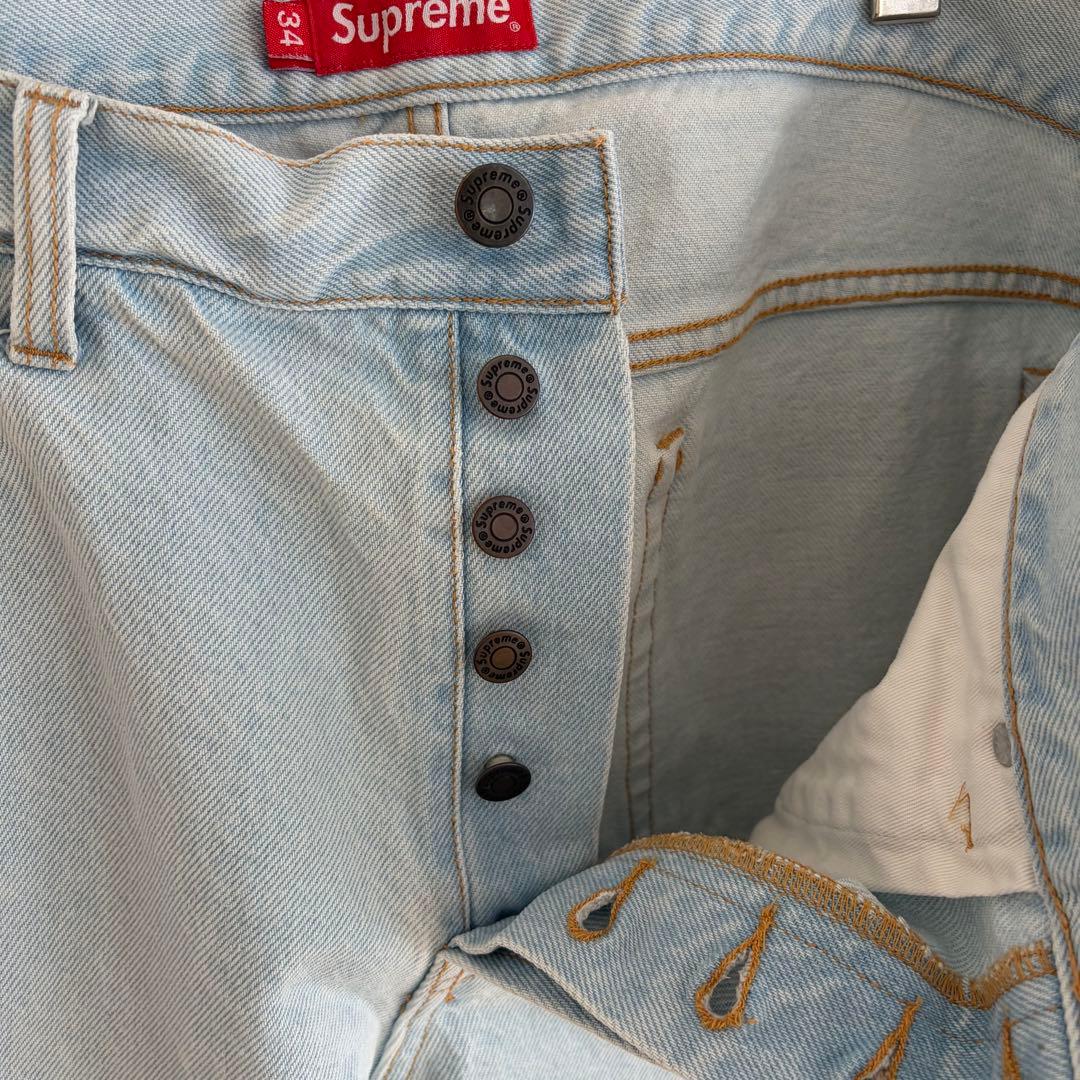 シュプリーム　デニム　スターロゴ　ワンポイント　レギュラーフィット 34サイズ