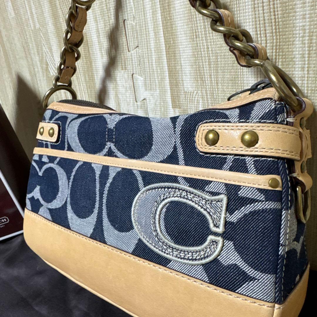 【超美品】COACHコーチ デニムバッグ　ハンドバッグ ヴィンテージ◇希少品◇